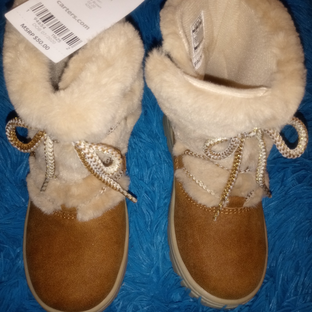 Carter's brown faux fur boots